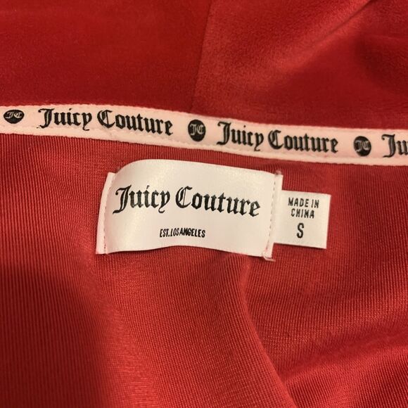 Juicy Couture Velour Y2K Tracksuit Set S Mcbling Red Spell Out Booty Rhinestones - Picture 13 of 15